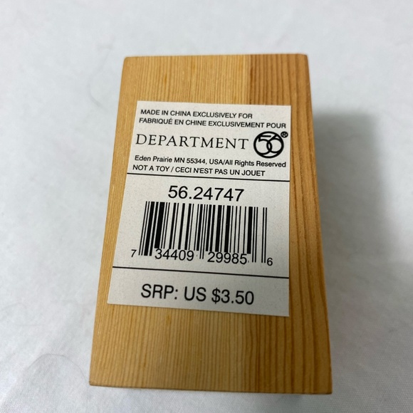 Department 56 Miniature Orange Felt Bear Keychain in Wooden Box Jointed Arms - Picture 3 of 7